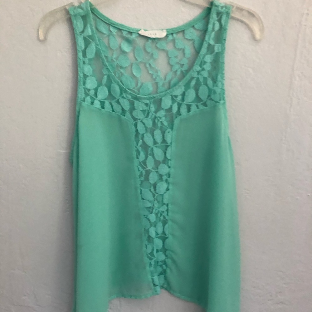 LUSH mint green lace tank top